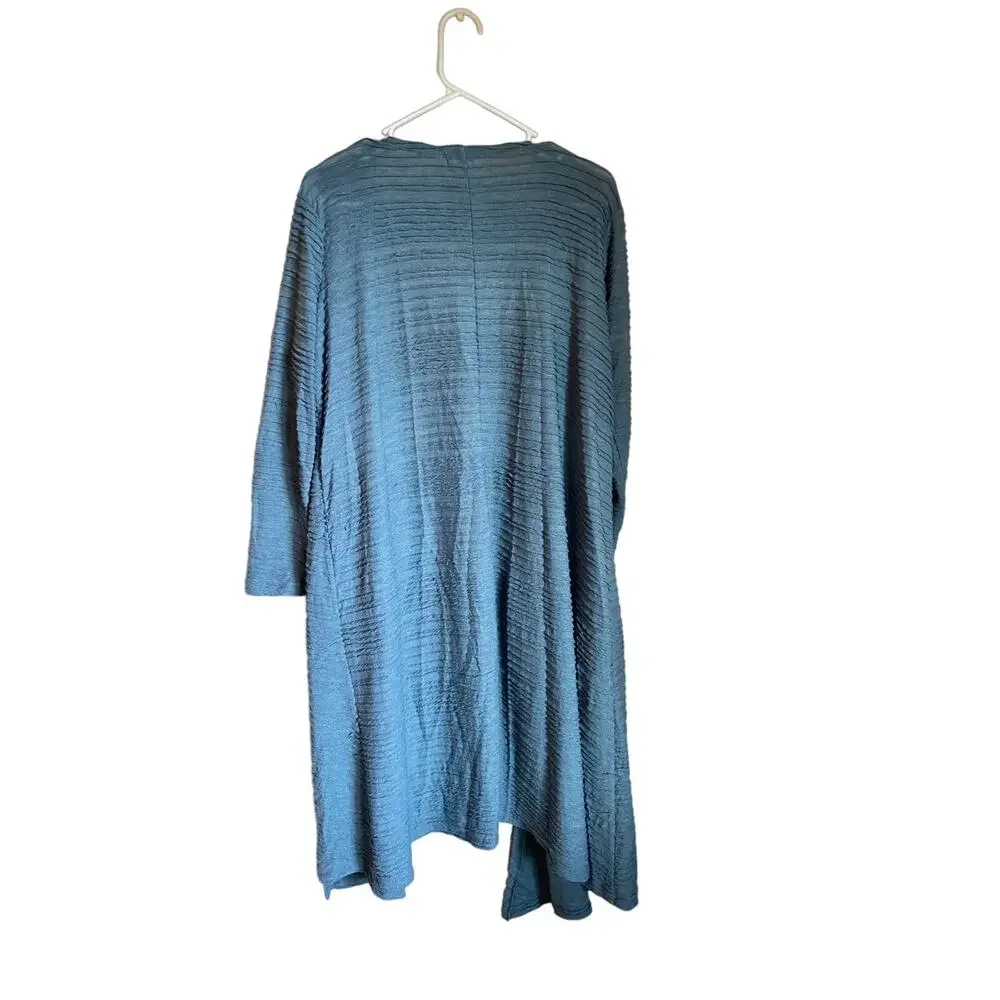 Lularoe Blue Ridged Open Front Cardigan Swimsuit Cover Size M Beach Vacation